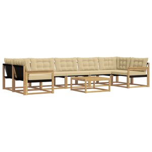 vidaXL Ensemble de canapés d'extérieur 8 pc Blanc et Beige