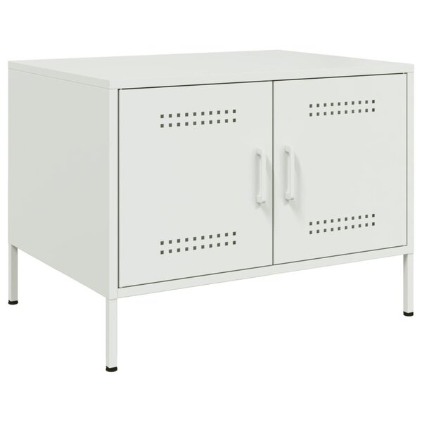 vidaXL Table basse blanc 68x50x50 5 cm acier laminé à froid
