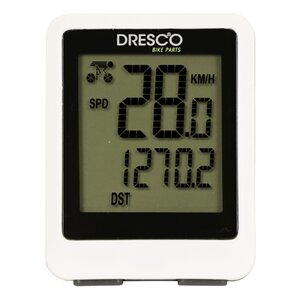 Dresco Ordinateur sans fil de vélo 12 fonctions Blanc