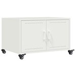 vidaXL Table basse blanc 68x50x43 5 cm acier