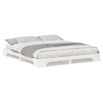 vidaXL Cadre de lit surélevé avec stockage Blanc Bois massif en pin