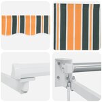 vidaXL Auvent Rayé Vert et jaune 4 5 × 3 m Polyester et métal