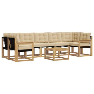 vidaXL Ensemble de canapés d'extérieur 8 pc Blanc et Beige