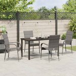 vidaXL Ensemble de salle à manger pour jardin 5 Pièces Gris Poly rotin