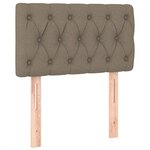 vidaXL Sommier à lattes de lit avec matelas LED Taupe 80x200cm Tissu