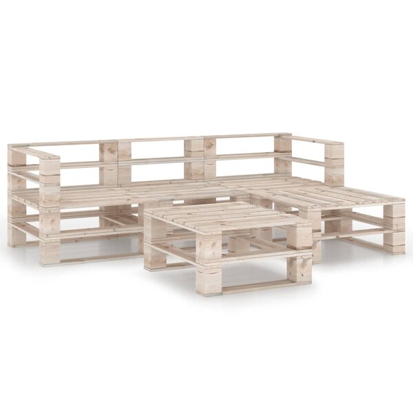 vidaXL Salon palette de jardin 5 Pièces bois de pin