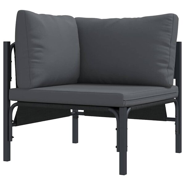 vidaXL Mobilier de jardin avec coussin avec oreiller Anthracite Acier