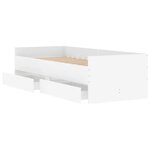 vidaXL Cadre de lit avec tiroirs blanc 100x200 cm