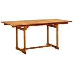 vidaXL Table à dîner de jardin (120-170)x80x75 cm Bois d'acacia massif