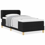 vidaXL Lit à Ressorts avec Matelas Crème 90x200 cm Tissu Noir