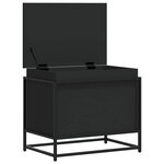 vidaXL Boîte de rangement avec couvercle noir bois d'ingénierie