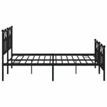 vidaXL Cadre de lit métal sans matelas avec pied de lit noir 183x213cm