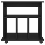 vidaXL Armoire à roulettes Noir 60x45x60 cm Bois d’ingénierie