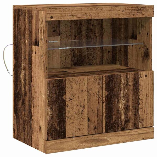 vidaXL Buffet LED Marron 60 5 x 37 x 67 cm Bois d'ingénierie