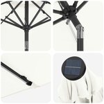 vidaXL Parasol de jardin avec lampes LED 200 x 300 cm Polyester Crème