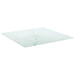 vidaXL Dessus de table blanc 50x50 cm 6 mm verre trempé design marbre