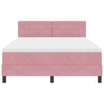 Literie Box Spring vidaXL avec Matelas Rose 140x200 cm Velours