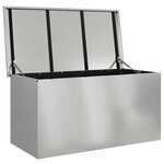 vidaXL Boîte de Rangement Extérieure Argent 100 x 50 5 x 50 cm Acier
