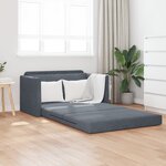 vidaXL Canapé-lit au sol 2-en-1 Gris foncé 124x204x61 cm Velours