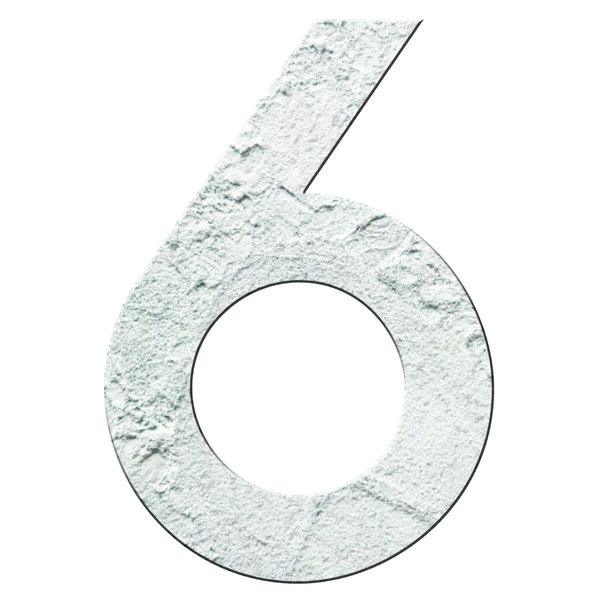 Numéro 6- Numéro adhésif pour boîtes aux lettres- Pierre véritable 50 mm Albatre