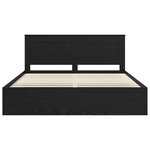 vidaXL Cadre de lit avec tête de lit Noir 200 x 200 cm Pin massif