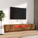 vidaXL Ensemble de meubles TV avec lumières LED 2 Pièces Chêne fumé