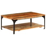 vidaXL Table basse et étagère 100x60x35 cm Bois de récupération solide