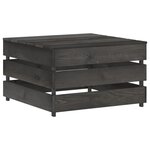 Vidaxl salon de jardin 7 pièces avec coussins bois imprégné de gris