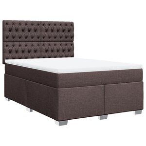 vidaXL Sommier à lattes de lit avec matelas Marron foncé 140x200 cm