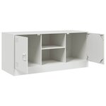 vidaXL Meuble TV blanc 99x39x44 cm acier