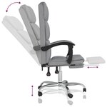 vidaXL Fauteuil inclinable de bureau Gris clair Tissu