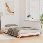 vidaXL Cadre de lit surélevé Marron 90 x 210 cm Bois massif en pin