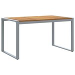 vidaXL Table de Jardin Gris 140 x 80 x 75 cm Bois d'Acacia Massif
