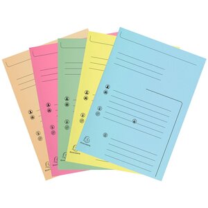 Chemises  dossier 2 rabats préimprimée capacité de 200 feuilles A4, carte 240 x 320 mm, Assortis (paquet 25 unités)