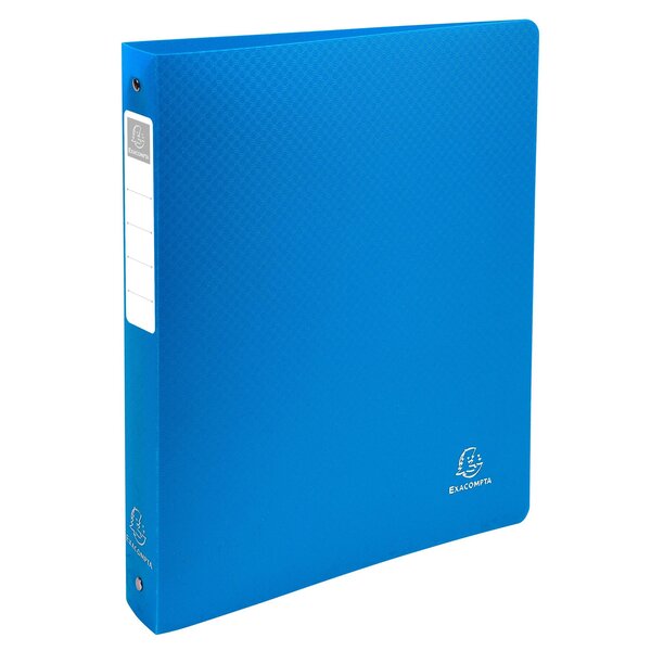 Classeur 4 Anneaux 30mm Polypropylène Opak Rigide 10/10e - A4 Maxi. - Bleu Clair - X 10 - Exacompta