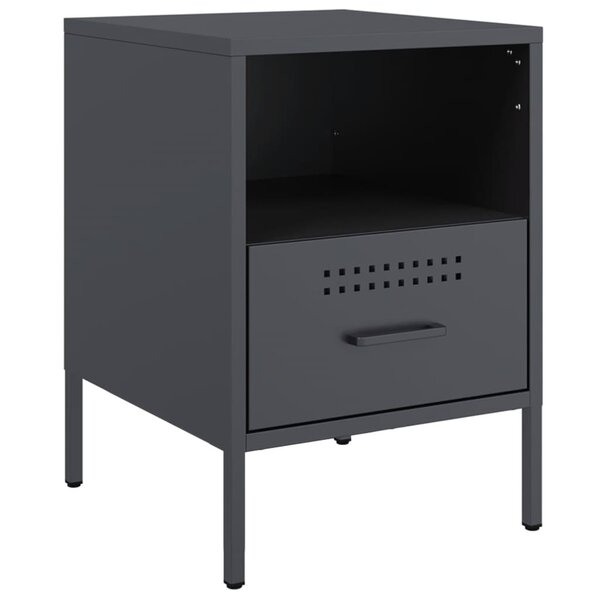 vidaXL Table de chevet anthracite 36x39x50 5 cm acier