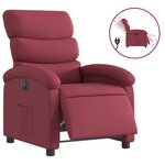 vidaXL Fauteuil inclinable électrique Rouge bordeaux Tissu