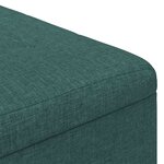 vidaXL Pouf de rangement avec coussin Vert foncé 80 x 80 x 45 cm tissu