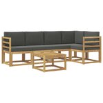 vidaXL Ensemble de canapés d'extérieur 6 Pièces Blanc et anthracite