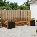 vidaXL Ensemble de canapé d'angle 7 Pièces Naturel Bois d'Acacia Massif