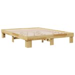 vidaXL Cadre de lit sans matelas 135x190 cm bois massif de chêne