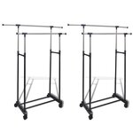 vidaXL Porte-manteaux réglables 2 Pièces 2 rails d'accrochage