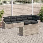 vidaXL Ensemble de canapé de jardin 8 Pièces Gris clair polyrotin
