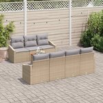 vidaXL Ensemble de canapé de jardin 8 Pièces beige et gris clair