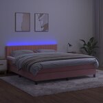 vidaXL Sommier à lattes de lit avec matelas et LED Rose 160x200 cm