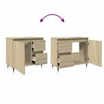 vidaXL Armoire lavabo de salle de bain chêne sonoma bois d'ingénierie