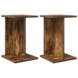 vidaXL Support de Plante 2 pièces Chêne fumé 25 x 25 5 x 40 5 cm