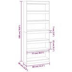 vidaXL Bibliothèque/Séparateur de pièce Gris béton Bois d'ingénierie