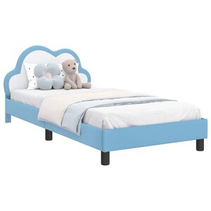 vidaXL Cadre de lit pour enfants avec tête de lit Bleu 90 x 190 cm PU