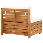 vidaXL Canapé central sectionnel 1 pc et coussins Bois d'acacia massif